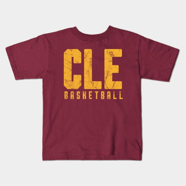 CLE Cleveland Basketball T-Shirt Cavs Kids T-Shirt by EmmaLoo